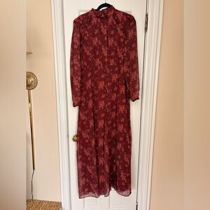 Tuckernuck Burgundy Bouquet Adare Dress Merlot Floral